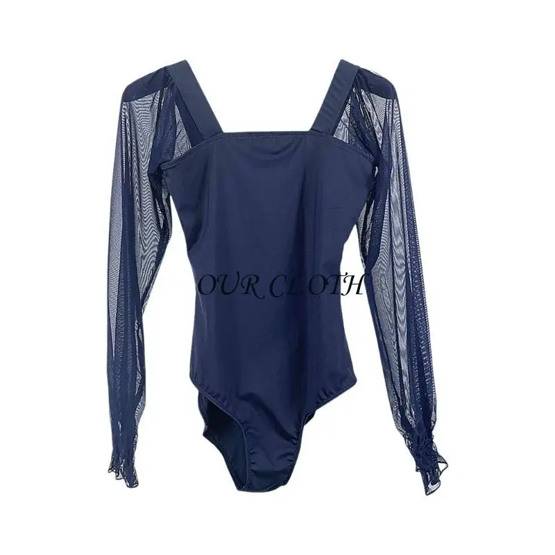 

Купальник с длинными рукавами для балета, танцевальной гимнастики, купальники, костюмы для балета, Y1AC