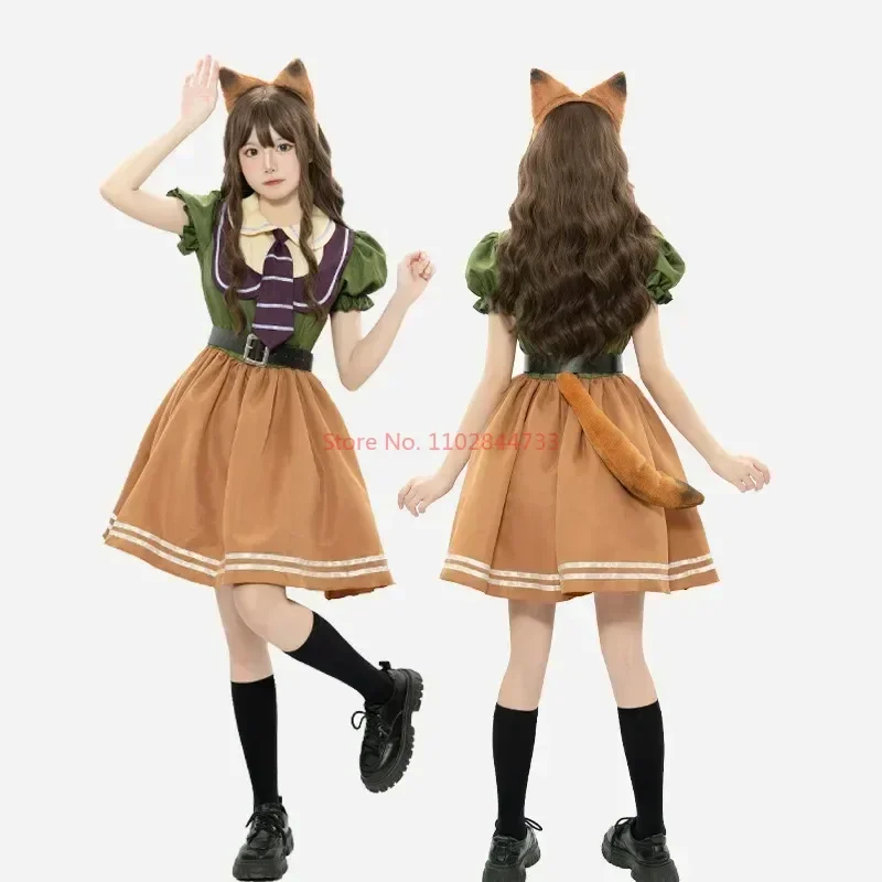 2024 Disney Zootopia Judy Rabbit Cosplay Costume Figure Nick Fox Woody Cartoon Cosplay Rabbit Judy Police Officer Halloween Giff