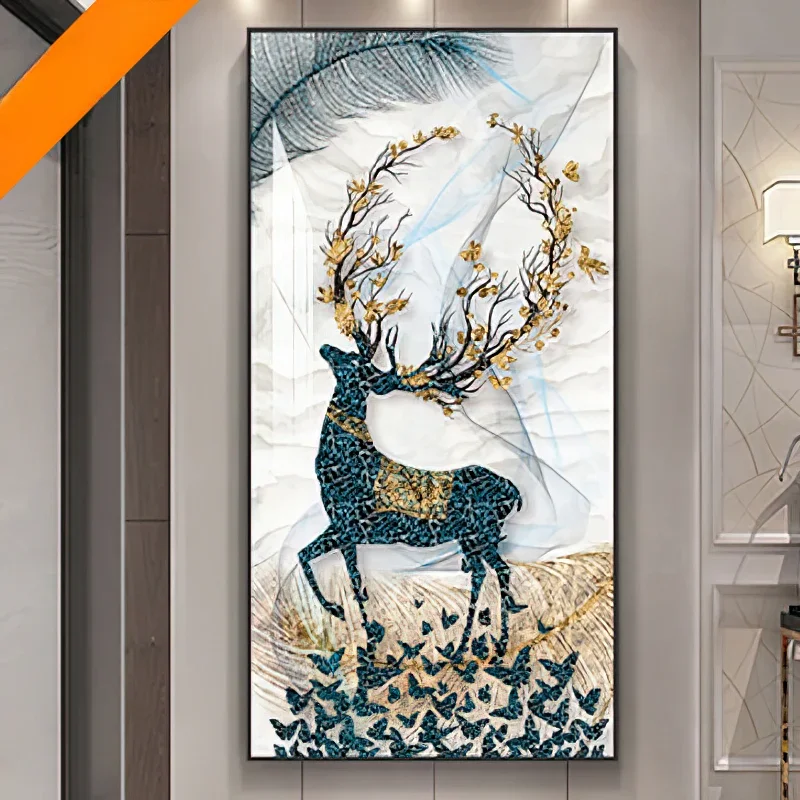 

# Hot Sales Custom Decorative Paintings Diamond Crystal Porcelain Living Room Corridor Aisle Hanging Paintings Modern Wall Art 2