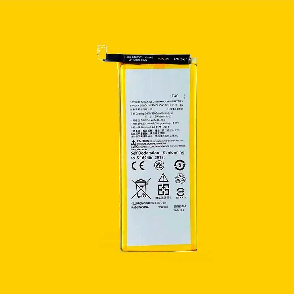 

Environmentally Friendly Mobile Phone Battery Premium Replacement For Motorola Moto G6 Plus XT1926-6 XT1926-7 3200Mah JT40