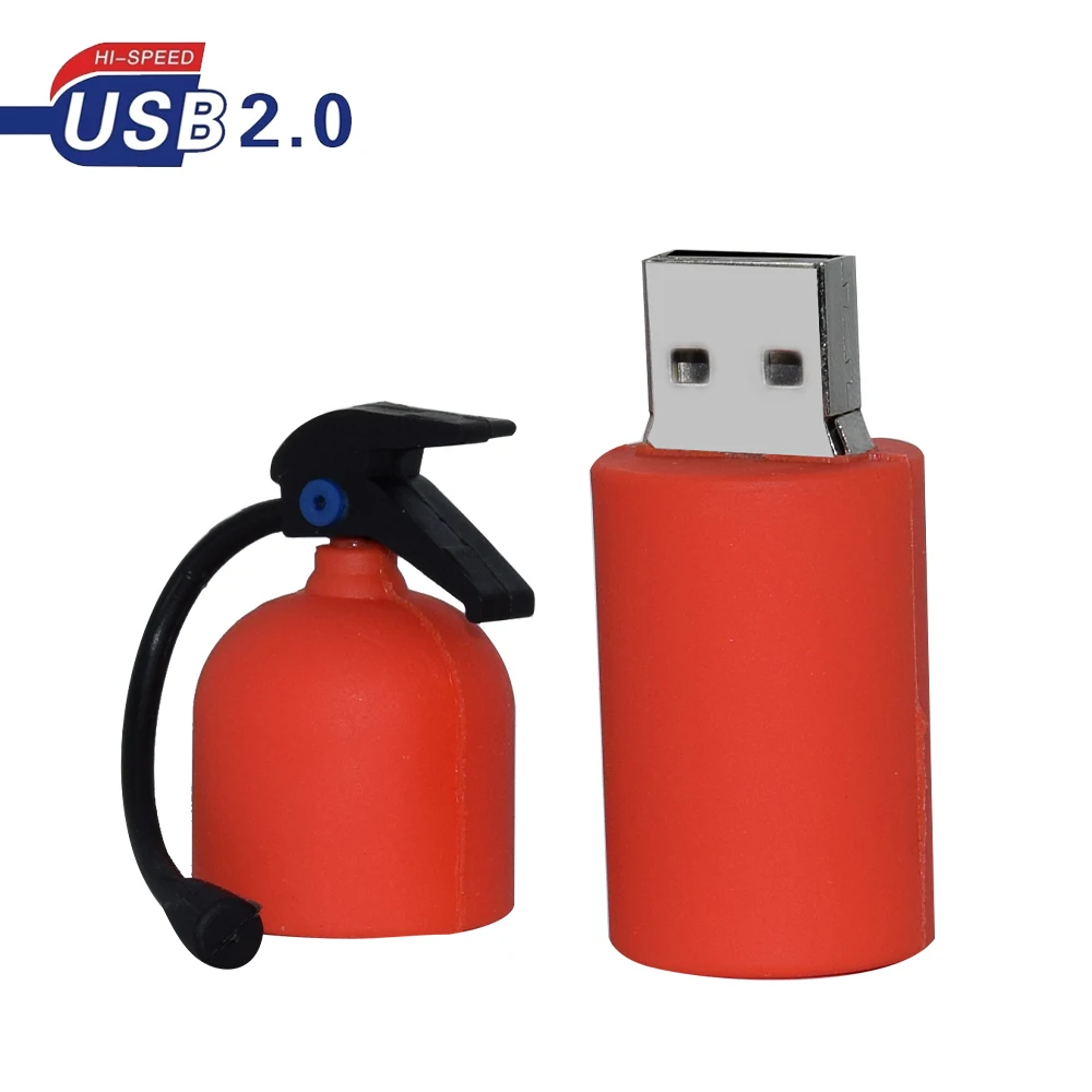 Cartoon Firefighter Fire Truck Style USB2.0 Flash Drive Waterproof Pen Drive 32GB Flash Usb Stick 4GB 8GB 16GB 64GB Pendrive USB