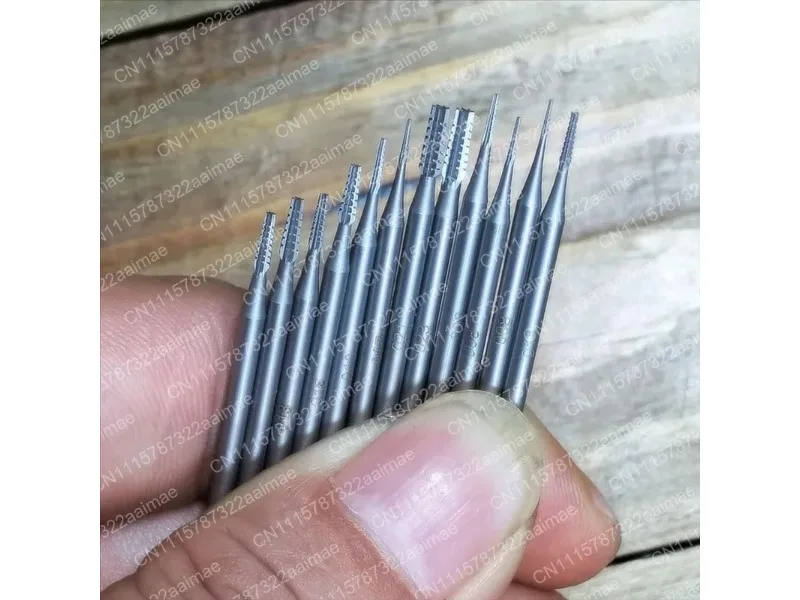 12Pcs Jewelry Burr Set 3/32 Inch Shank Cone Tapered Cross-Cut Lapidary Engraving Bits Carving Tools