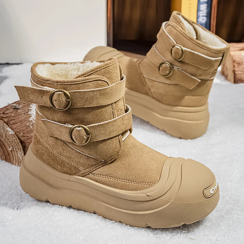 

Hot Selling Plush Warm Winter Boots for Man Comfortable Non-slip Platform Snow Boots Women Outdoor Ankle Boots Men botas nieve