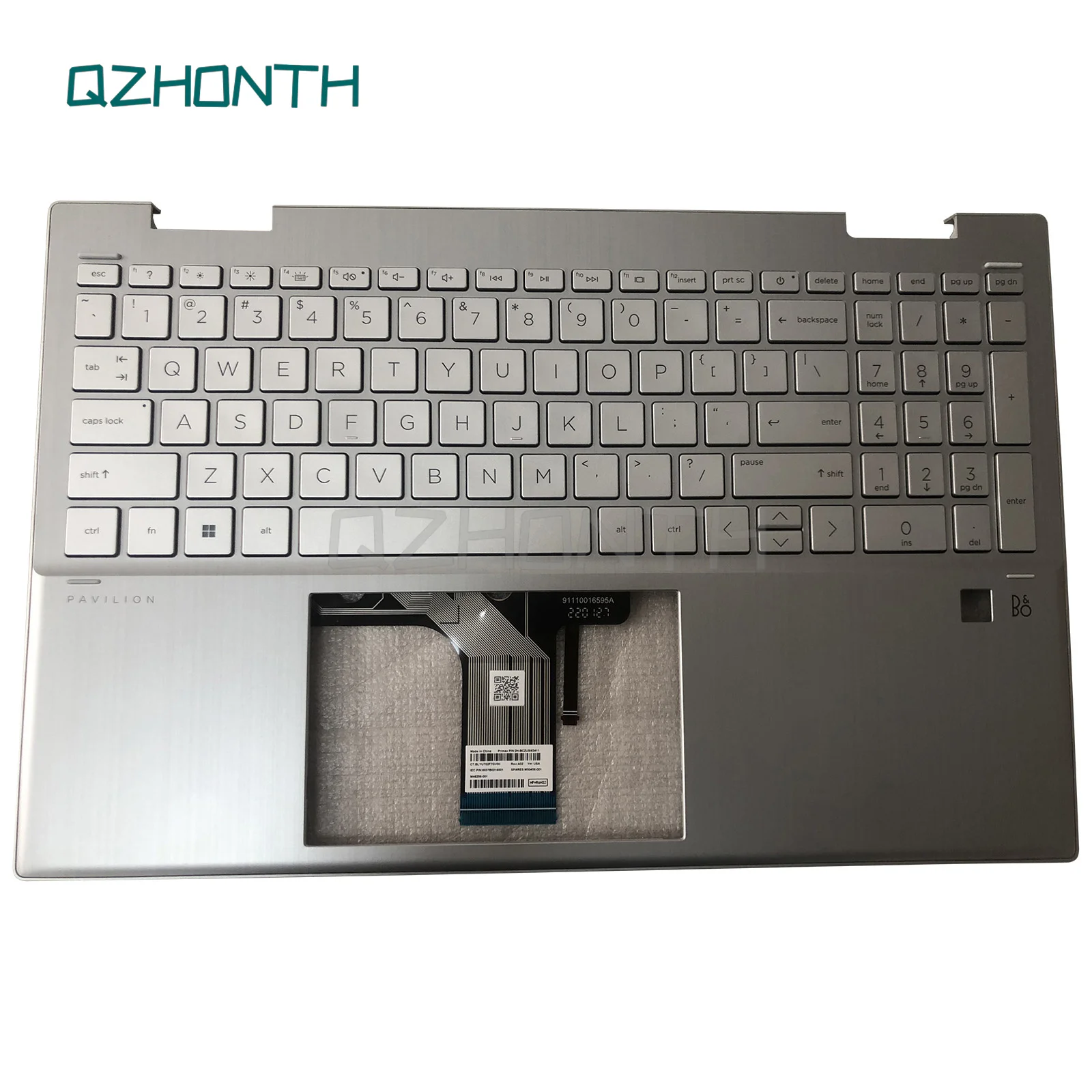 New For HP Pavilion X360 15-ER Palmrest Upper Case with Backlit Keyboard (Silver) M45130-001