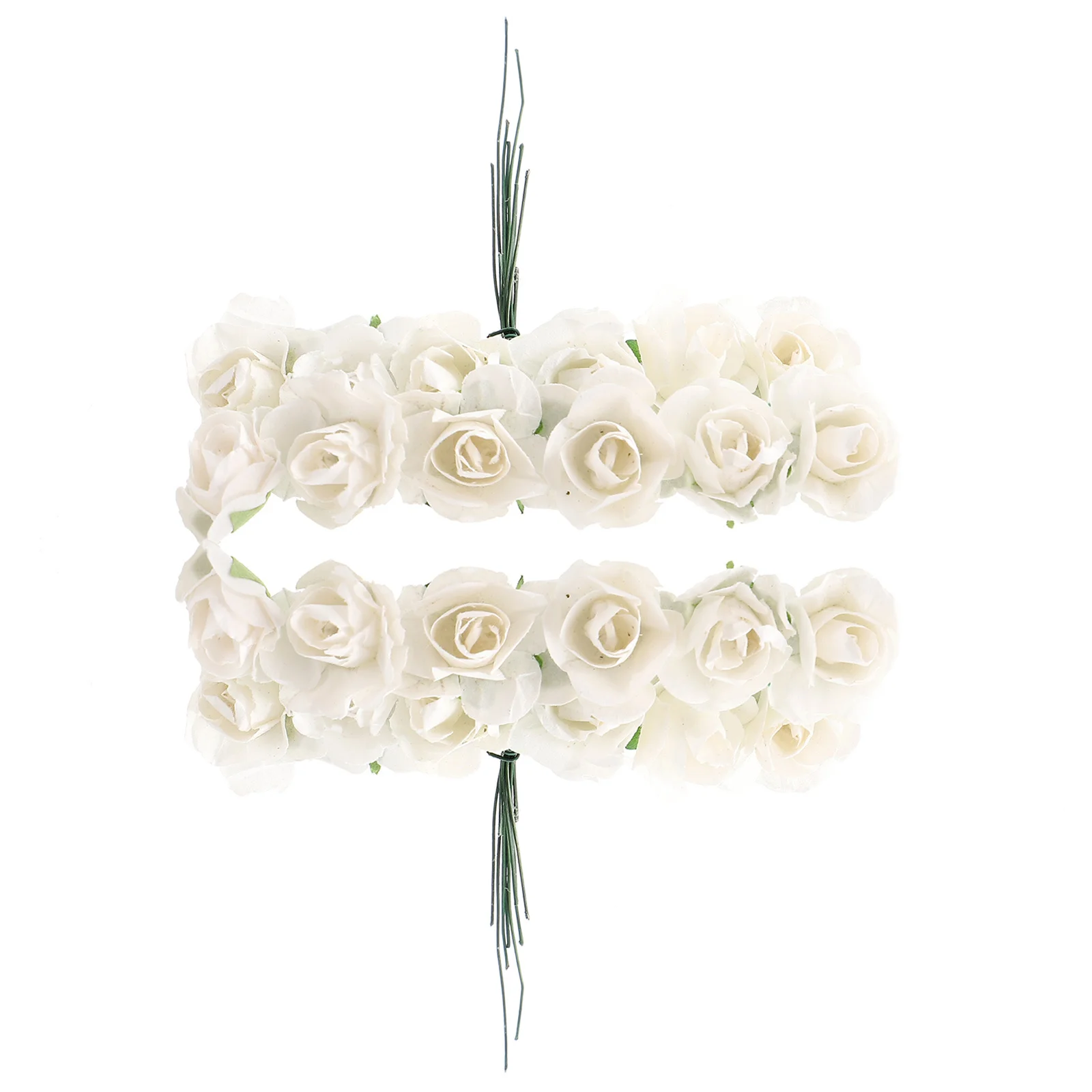 

144pcs Simulation Rose Flowers Artificial Paper Flower Diy Decor For Wedding Home Party Bouquet Craft Mini Stem Bendable