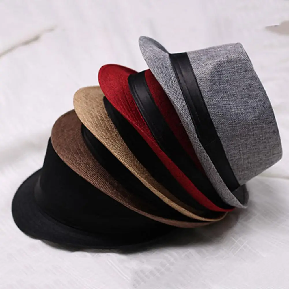 Men's Hats Fedoras Unisex Jazz Hat Summer Beach Straw Hats Jazz Hat Adult Bowler Hats Classic Panama Hat Casual Cowboy Jazz Cap