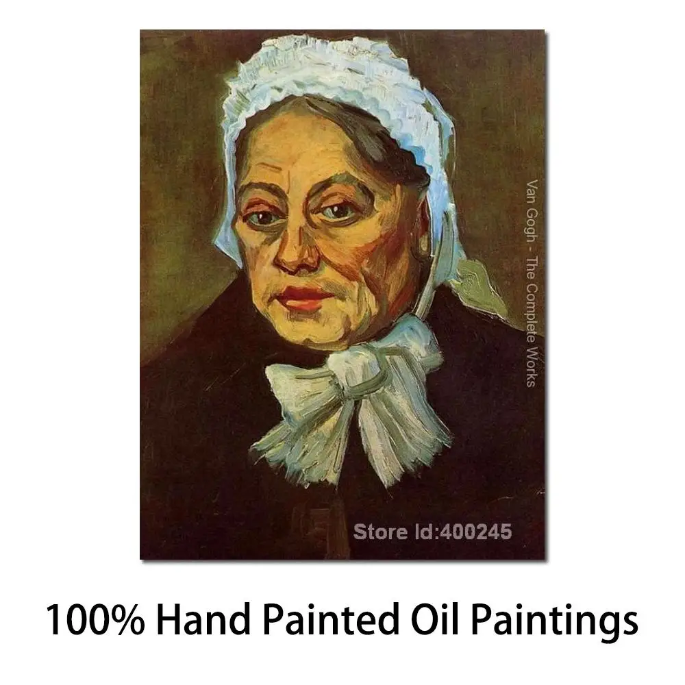 

Vincent Van Gogh Paintings of Head of An Old Woman with White Cap (The Midwife) Modern Art High Quality Hand Painted