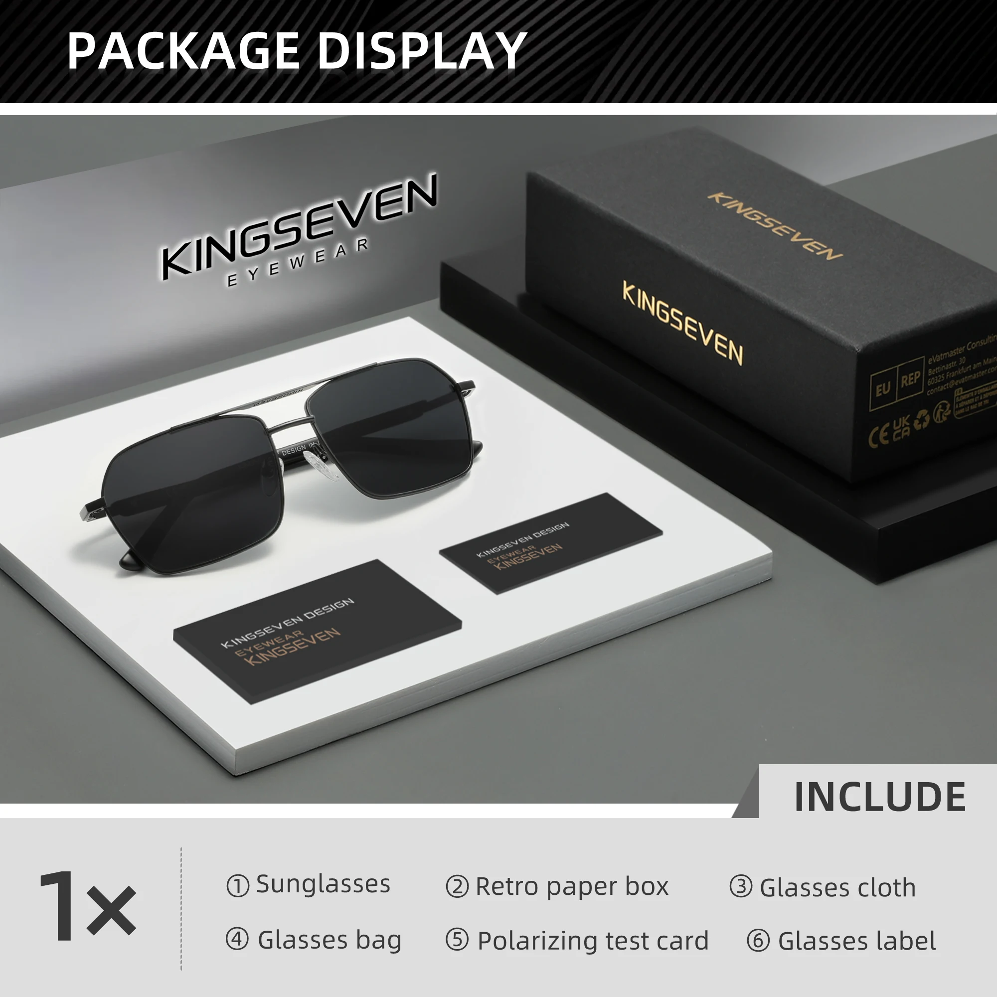 KINGSEVEN Mode Polarisierte Sonnenbrille Männer Kühlen Fahren Gläser Goggle Sommer Metall Vintage Sonnenbrille UV400 Oculos De Sol – Detail 6
