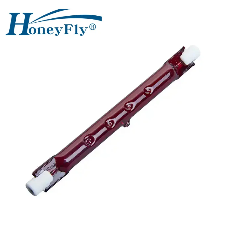 HoneyFly 50pcs J118 Infrared Quartz Lamp High Quality 200W 300W 500W 230V Farming Halogen Bulb R7s Twin Spiral 5000hrs Lifetime