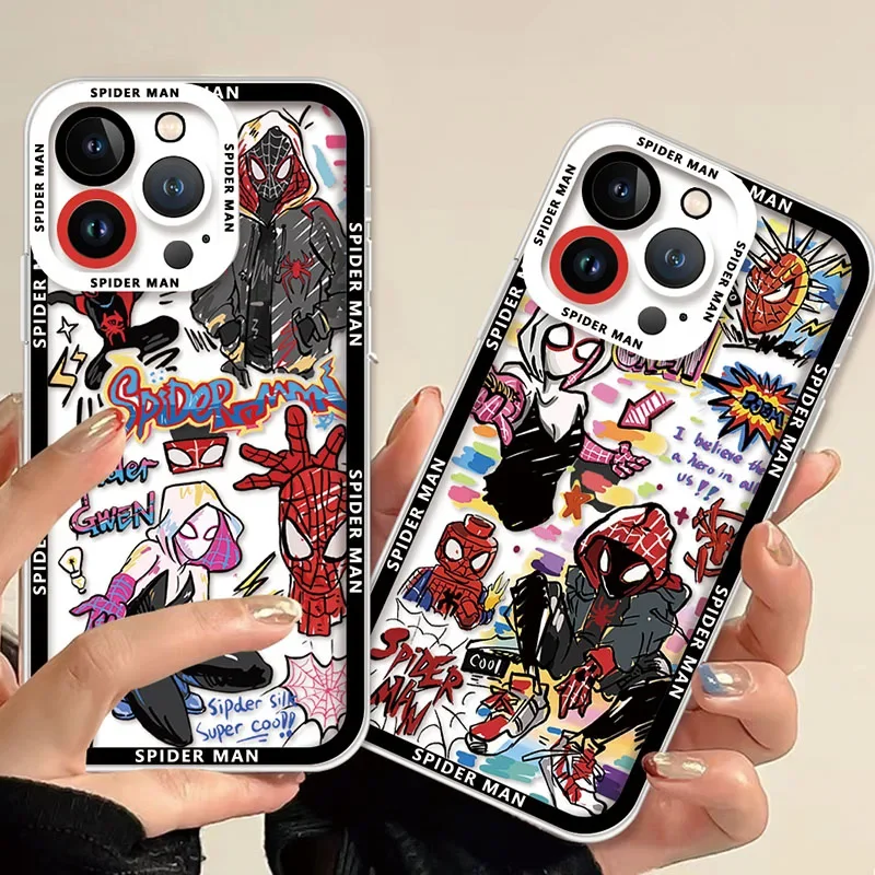 Anime Spider Man Case For Xiaomi 13T 12T 11T 10T 14 13 12 11 Lite 5G NE POCO F6 X6 Pro X3 NFC X5 X4 GT F3 F4 F5 M6 M5S C65 Capa