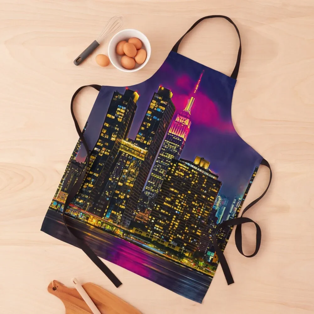 

NYC at Night Apron Cleaning Products For Home Kitchen accessories Apron