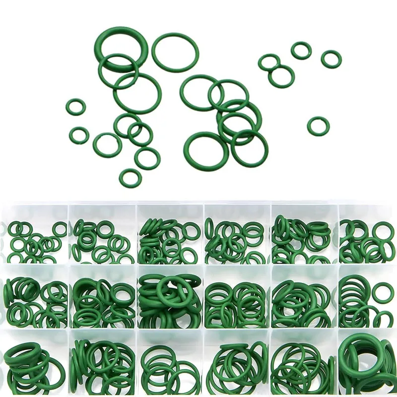 

270 PCS Car O-Ring Rubber Ring Kit, Car A/C Repair Multi-Functional Seal Assortment Set, Universal for Most Cars (Green)