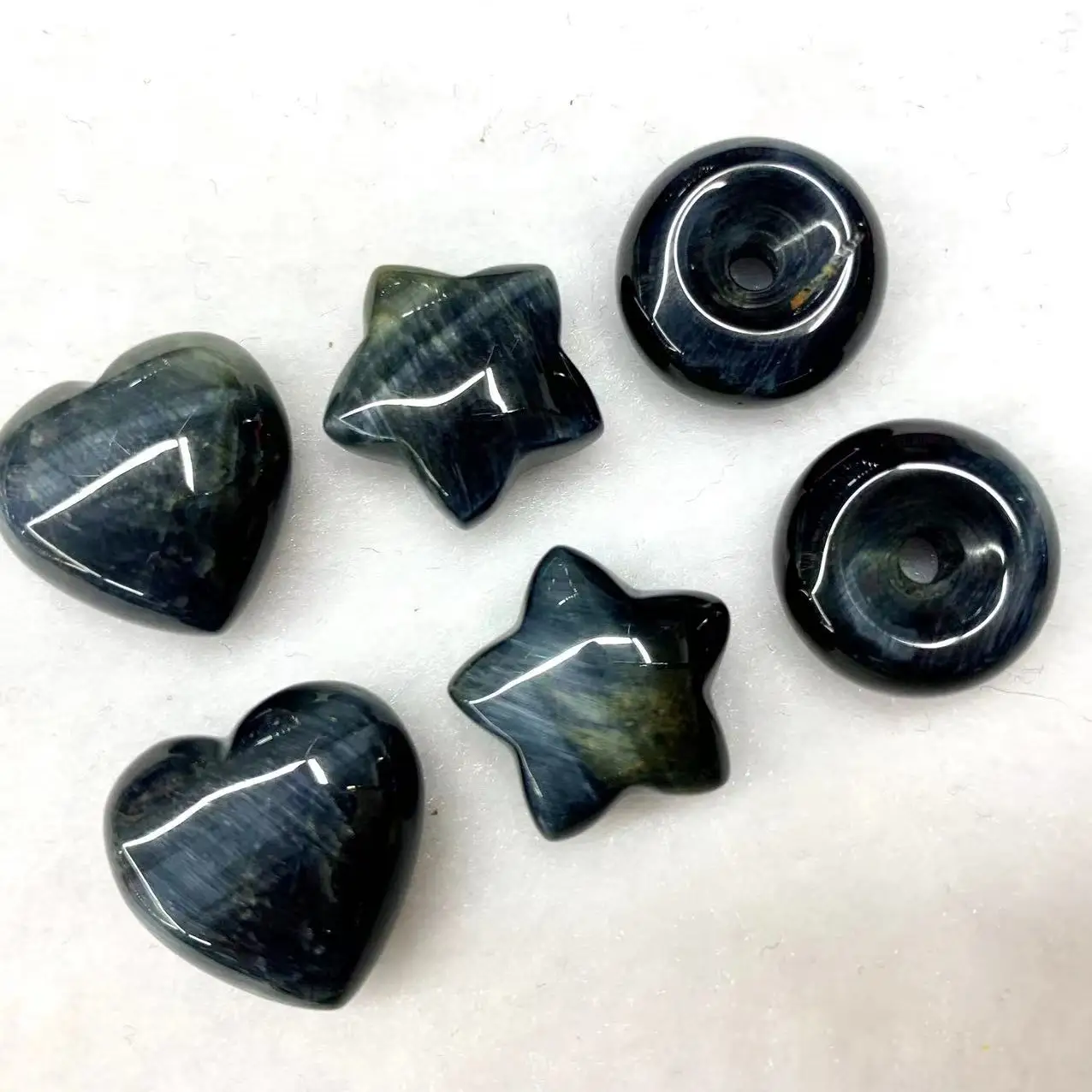 Blue Tiger Eye Stone Beads Natural Gemstone Diy Loose Bead For Jewelry Making 2 Piece Wholesale !