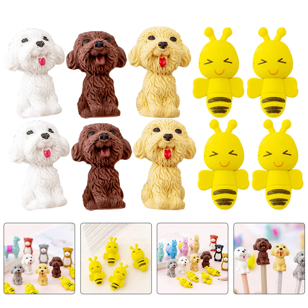 20 قطعة محايات قلم رصاص على شكل حيوان لطيف متعددة الوظائف محايات الطالب المحمولة للأطفال لوازم التعلم أدوات الرسم المكتبية