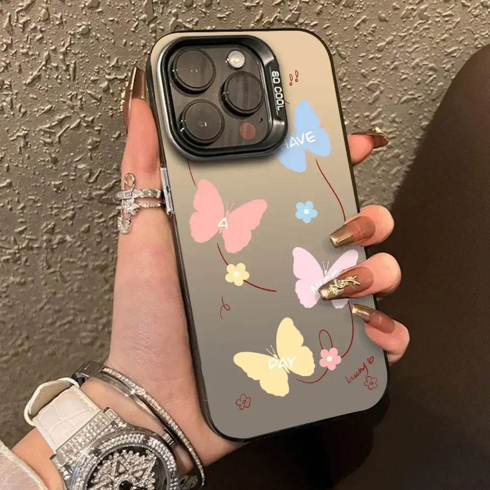 Silver IMD Case For Samsung Galaxy A06 A16 5G Color Butterfly Flower Phone Case SamsungA06 SM-A065F Cute Cat Bear Cover Funda