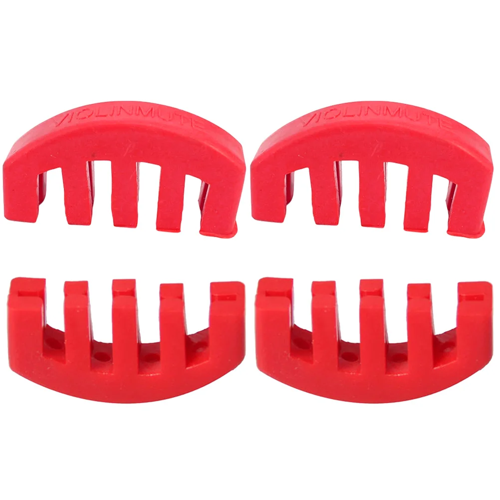 

4 Pcs Violin Mute Practice Accessories Replace Performance Cello Red Rubber Muffler