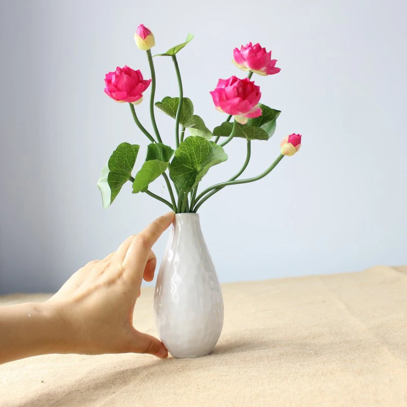 

Mini Lotus Ornament Artificial Simulated Flower Ornaments Living Room Bathroom Bedroom Desktop Decorative Flower Ornaments 32cm