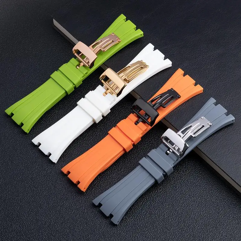 Nfr 27mm weiches Gummi armband für Audemars Gürtel für Piguet Strap für ap 41mm Zifferblatt Schmetterlings schnalle Armband falten