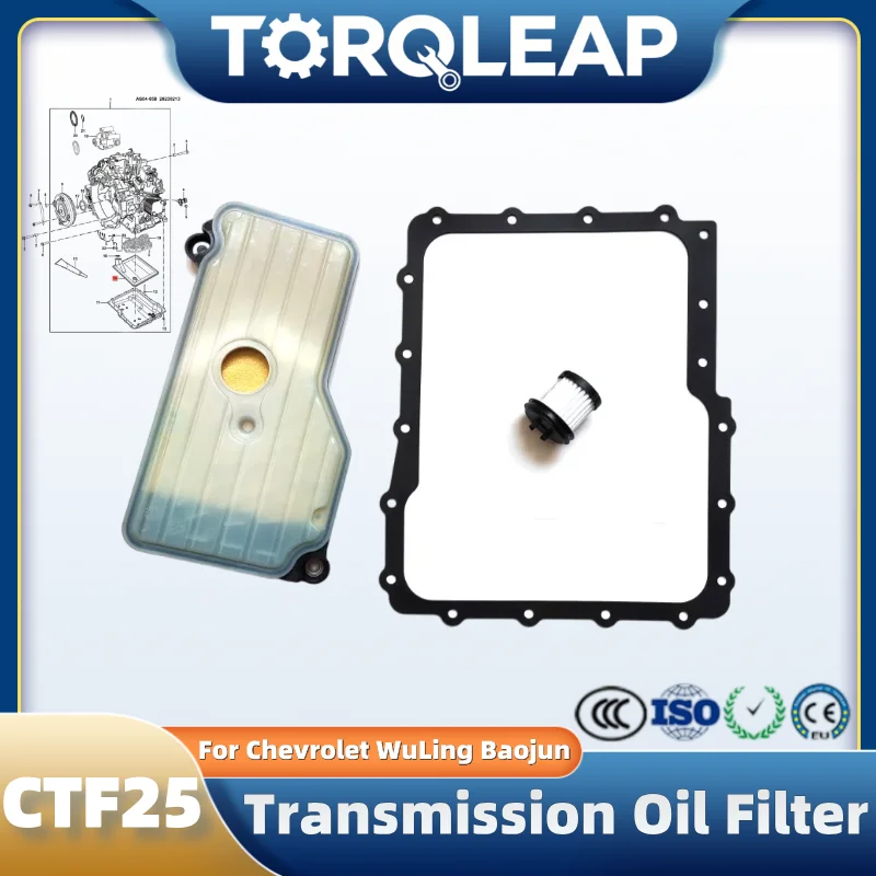 For Chevrolet Captiva Groove WuLing Baojun 510 530 RS5 RC 2022 CTF25 CTF25A CVT Auto Transmission Oil Filter AT725303 23750335
