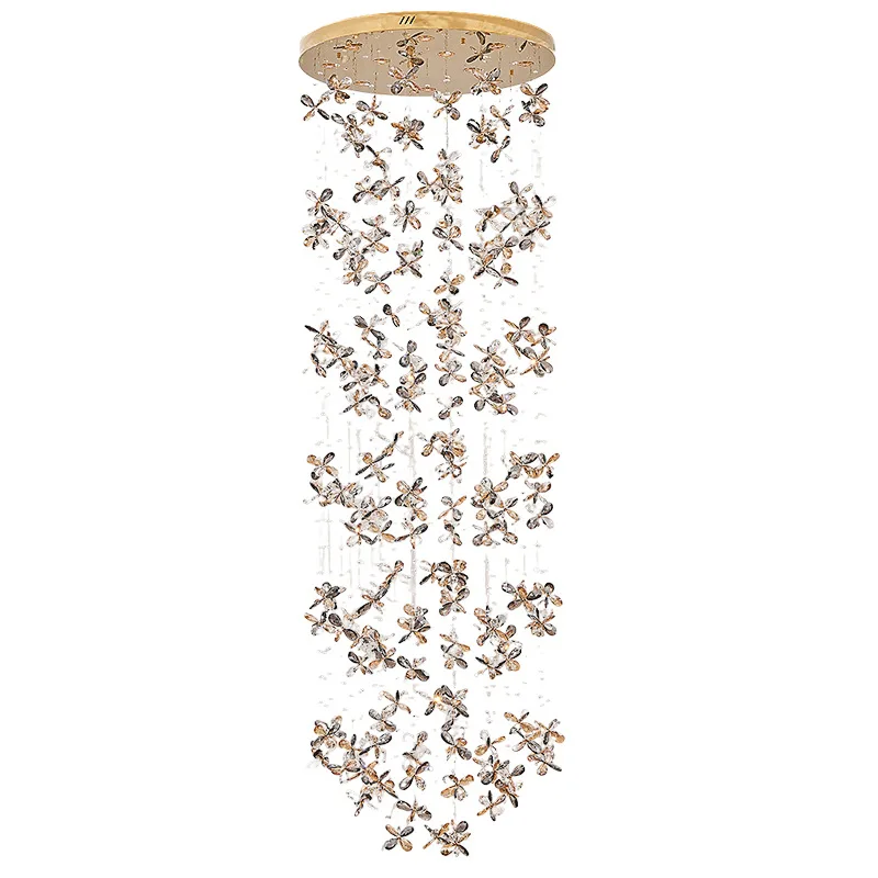 

Duplex duplex duplex ceiling chandelier stairway long chandelier modern minimalist Nordic interior villa crystal chandelier