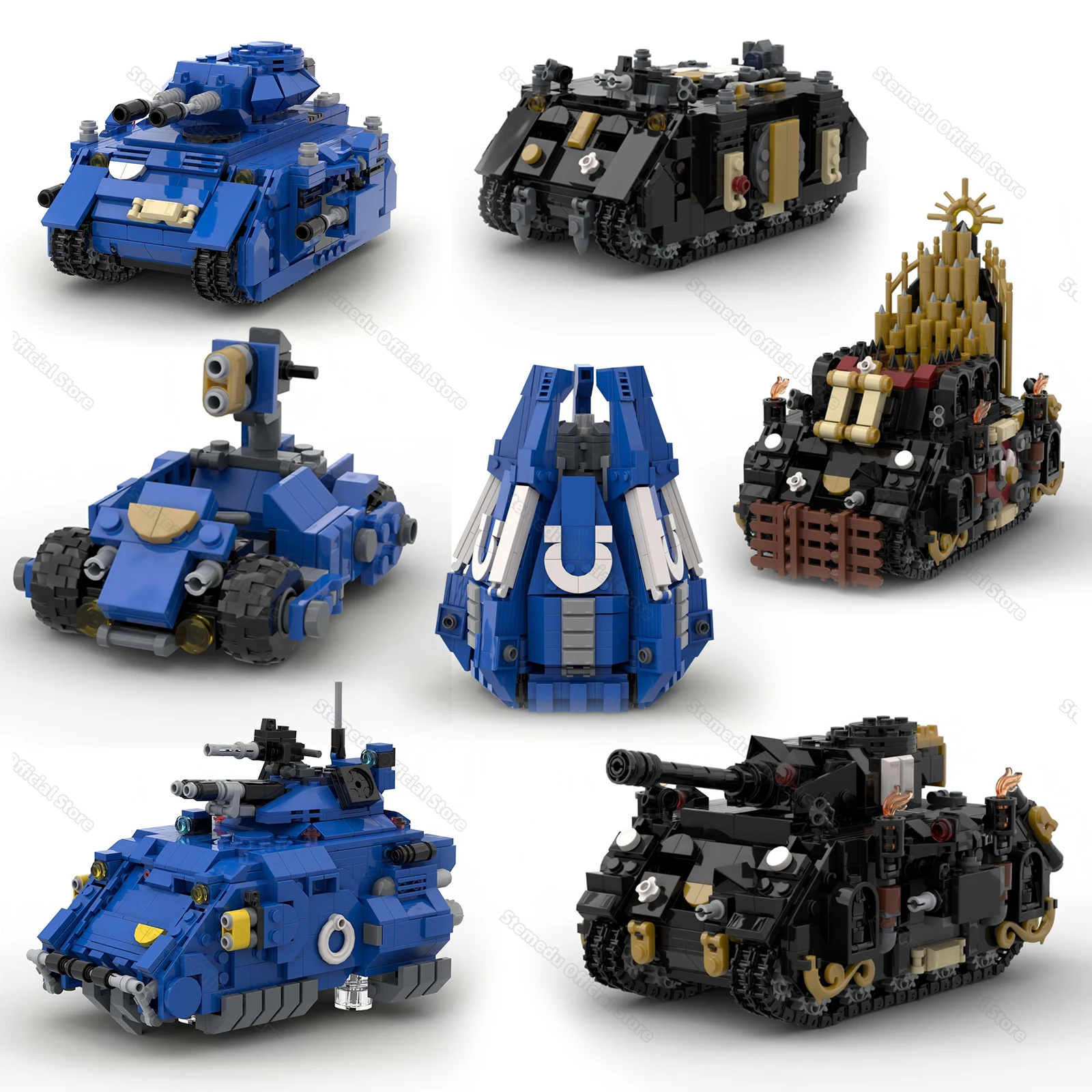

MOC Building Blocks Hammer Battle Mecha Tank Troop Carrier Armored Vehicle Missile Launcher All-terrain Vehicle Toys Kids Gift