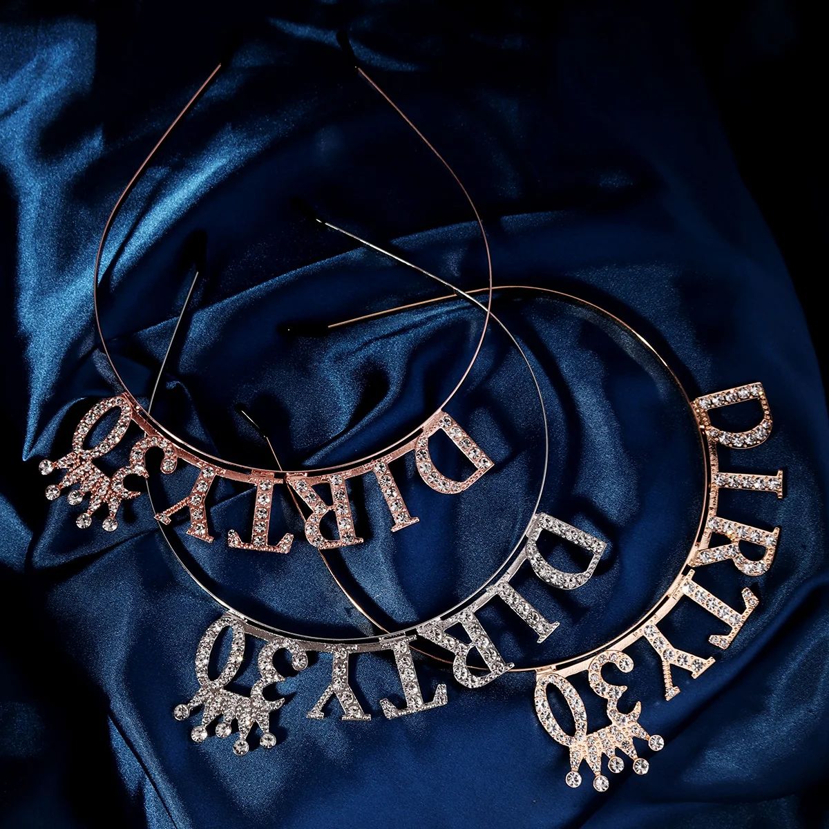 Drity 30 bandes de cheveux Alphabet strass, bijoux de fête d'anniversaire, accessoires pour cheveux, coiffures pour femmes et filles