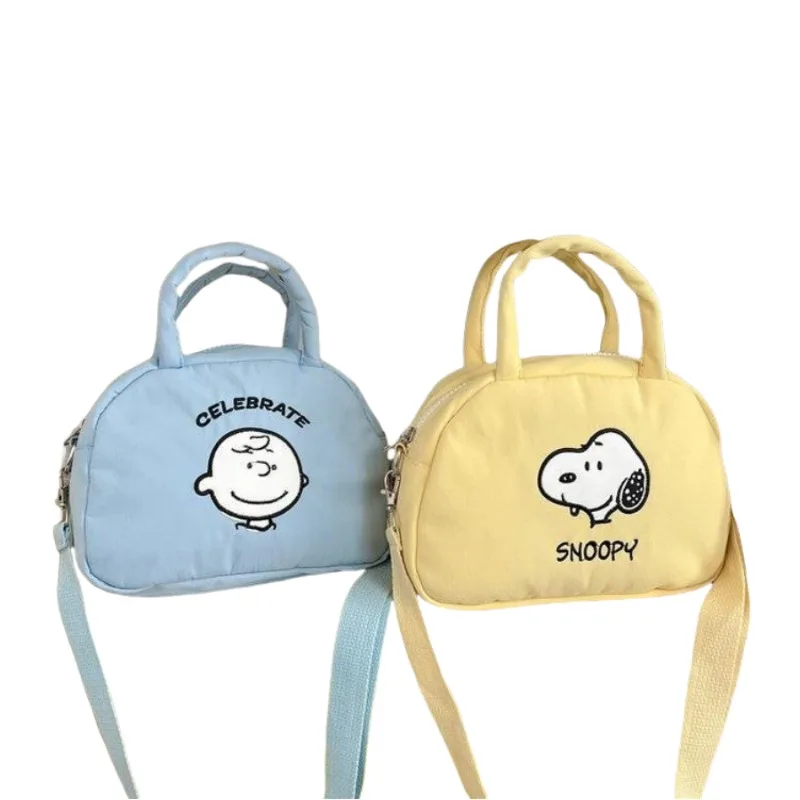 Snoopy Animation Bolsa Crossbody de mão, filhote fofo, amarelo leitoso, brinde de aniversário, estilo coreano, versátil, macio, fofo