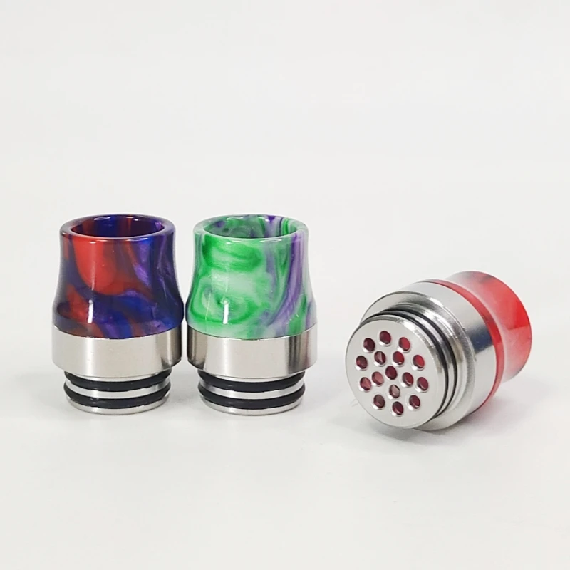 1PC/2PCS 810 Drip Tip Stainless Steel Resin Anti-Spitback Filter Mouthpiece with Bottom Hole - view 6