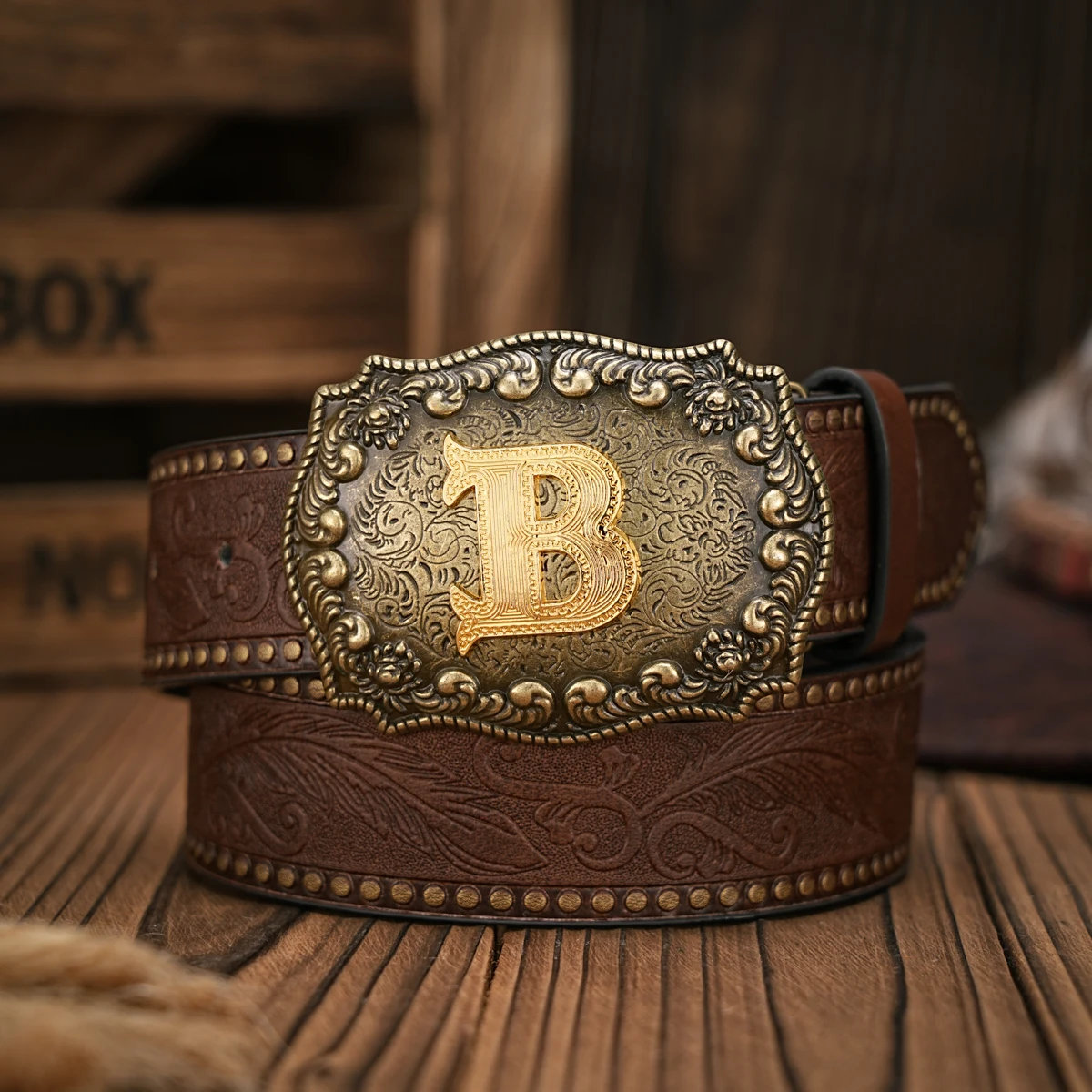 1 Stück Western-Cowboy-Gürtel - Geeignet für Männer und Frauen. Western-Gürtel mit PU-Prägung und Schnalle. Einzigartiges und Retro-Design – Detail 8