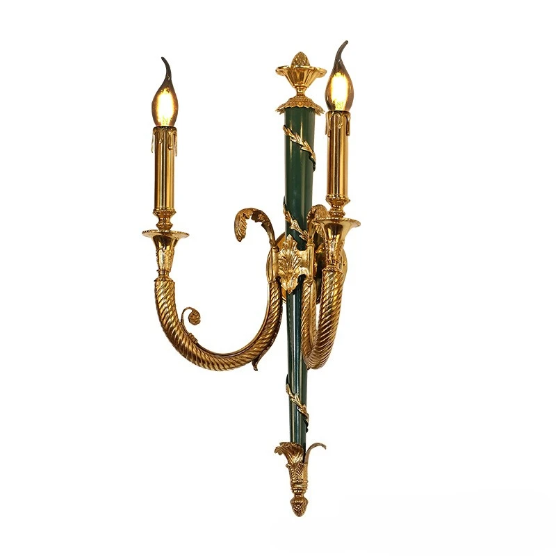 

French all-copper living room wall lamp European retro luxury atmospheric bedroom bedside