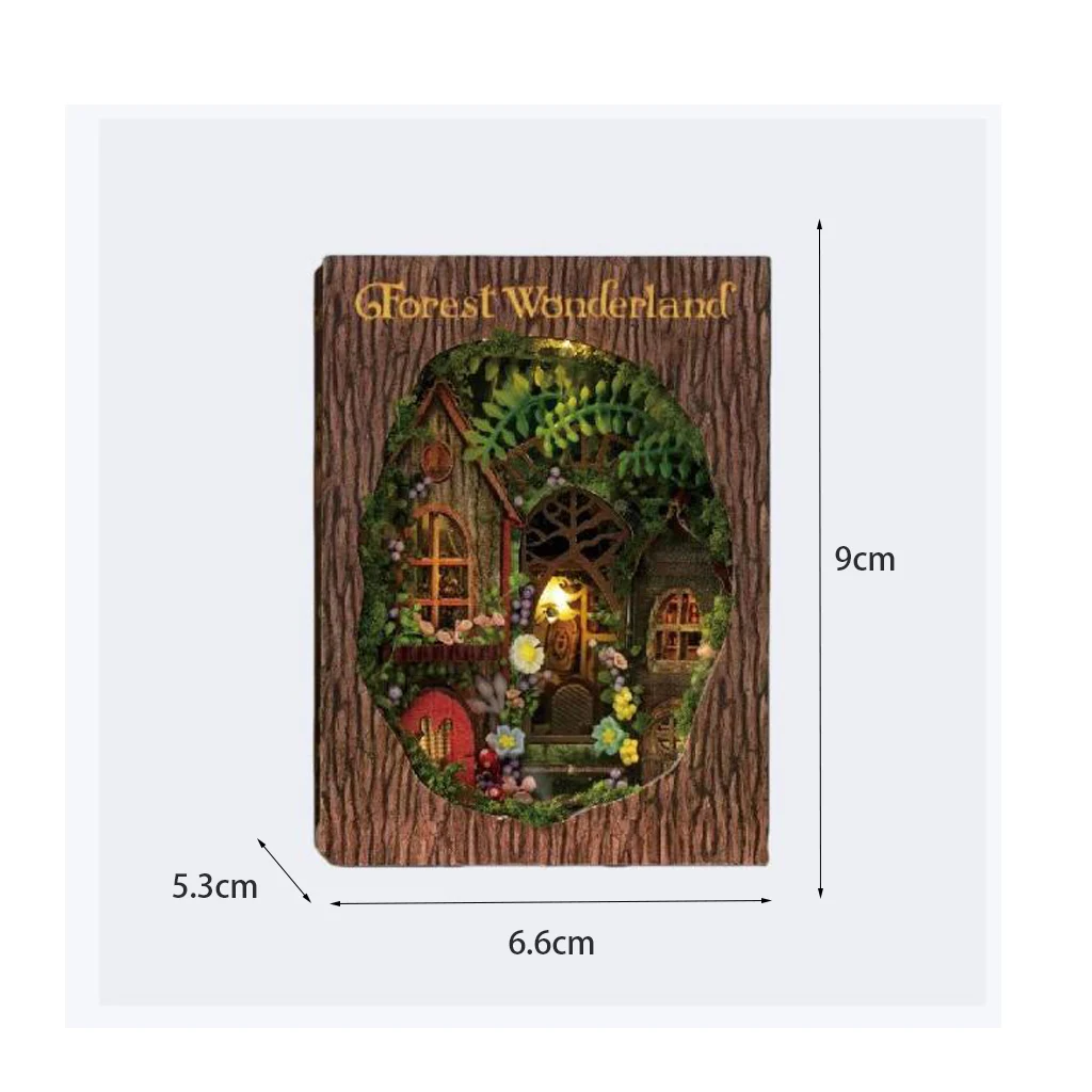 ชุดประกอบลูกบาศก์ไม้ 3 มิติแบบพลิกหน้าได้ OUZEY - รุ่นป่ามหัศจรรย์ ลูกบาศก์ปริศนาขนาดเล็ก แบบไม่ต้องใช้กาว ตัดแต่งสำเร็จรูป ของขวัญลูกบาศก์มหัศจรรย์สร้างสรรค์