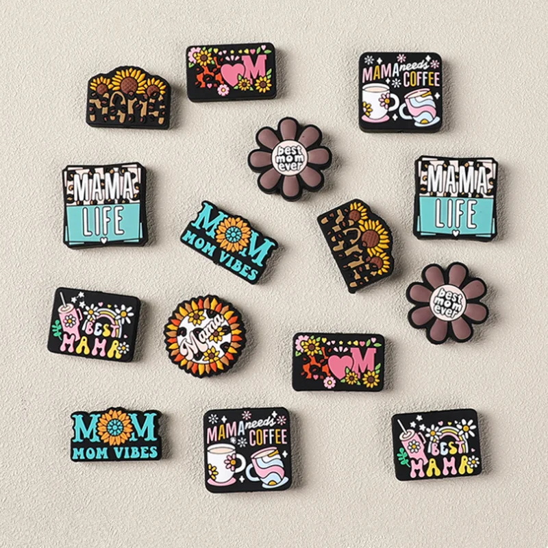 20/50 Uds nuevo bolígrafo de enfoque cuentas de silicona de calidad alimentaria para bebés dibujos animados DIY cadena de chupete collar accesorios cuentas focales al por mayor