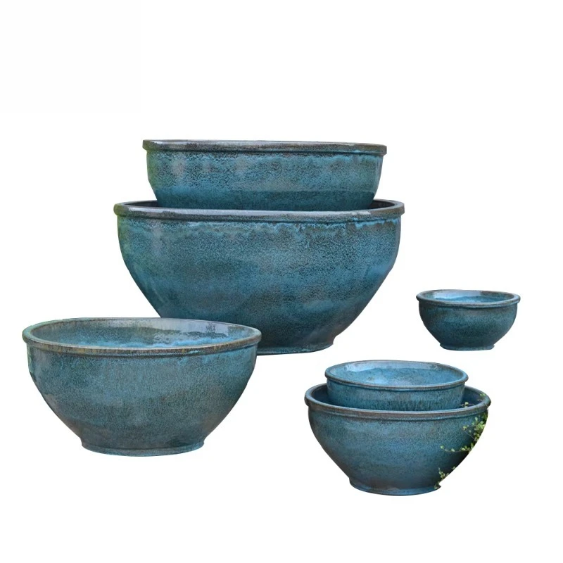 وعاء زهور سيراميك كبير لحديقة العائلة وعاء زهور المزرعة