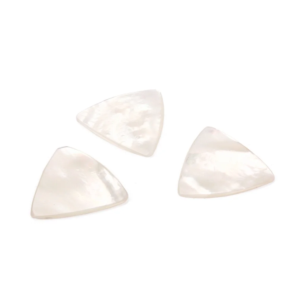 

White Abalone Guitar Picks 28X27X1.5Mm Natural Shell Plectrums Smooth Durable For Acoustic Electric Bass Crisp Tone
