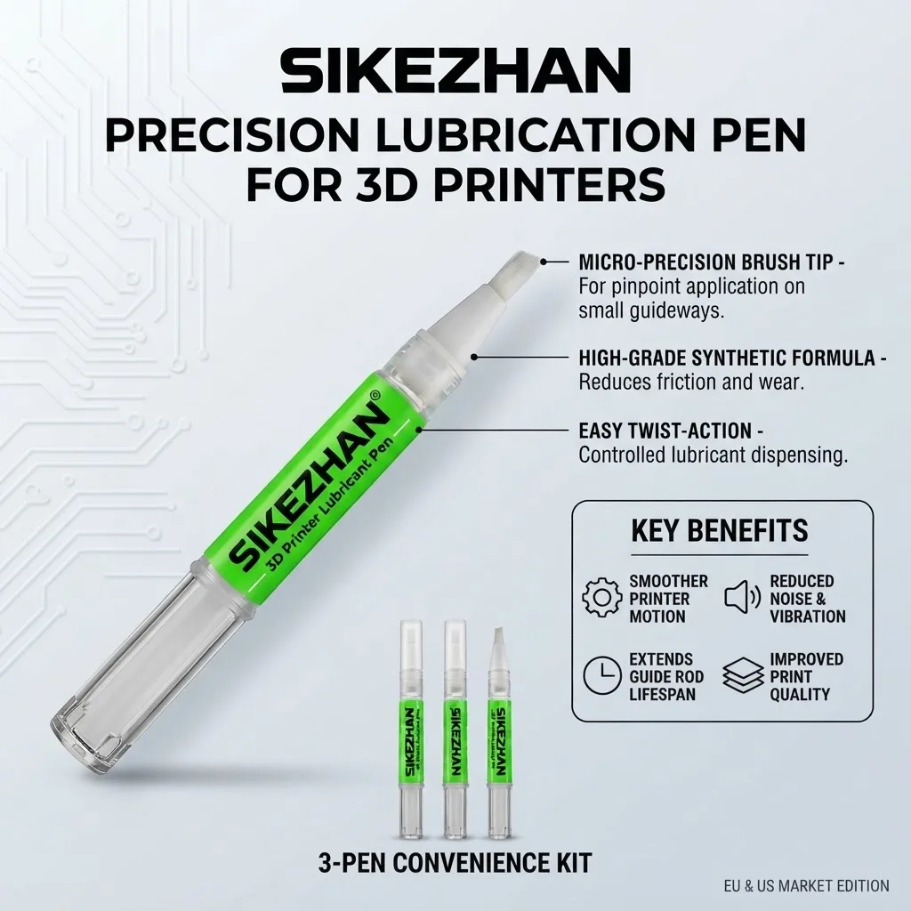Lubrication Pen 3Pack, 3D Printer Lubrication Brush for Linear Rails, Leadscrews & Bearings, PTFE Oil, ISO 100 Grade Maintenance