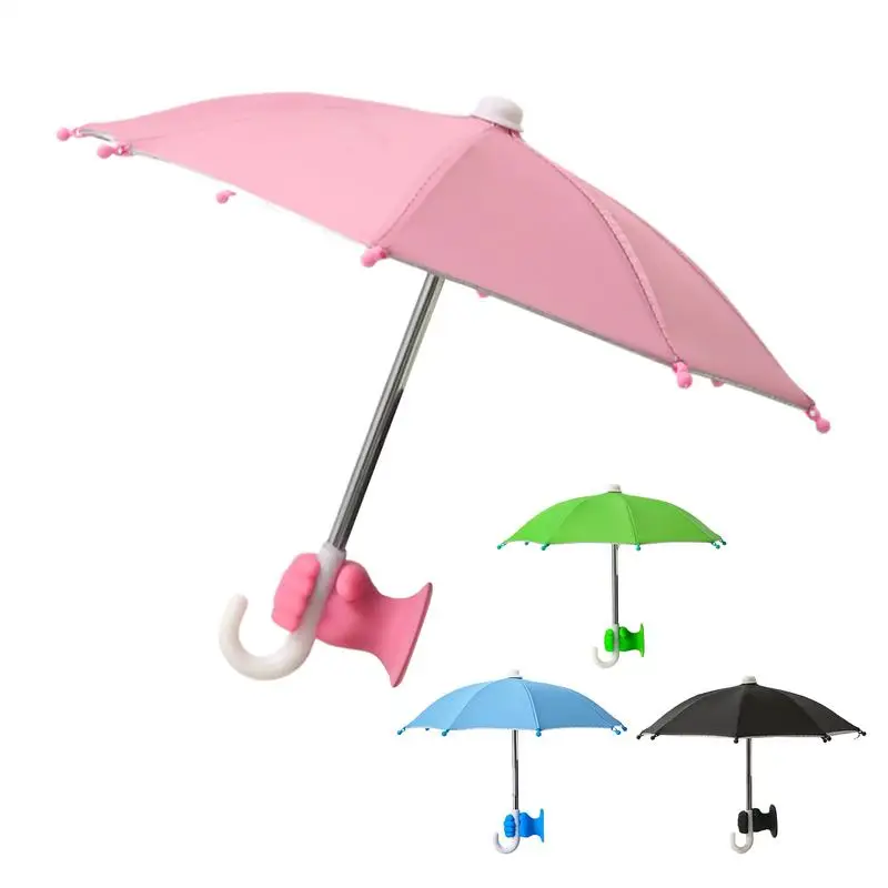 

Mini Umbrella for Smart Phone with Suction Cup Holder, Outdoor Anti-Glare Sunshade Cover, Anti-Reflective Screen Protector
