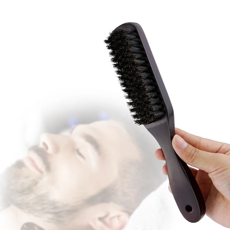 Cleaning Brush Hairdressing Beard Brush Wooden Handle Bristle Anti-Static Hair Clipper Hair Styling Comb Shaving Tools Men