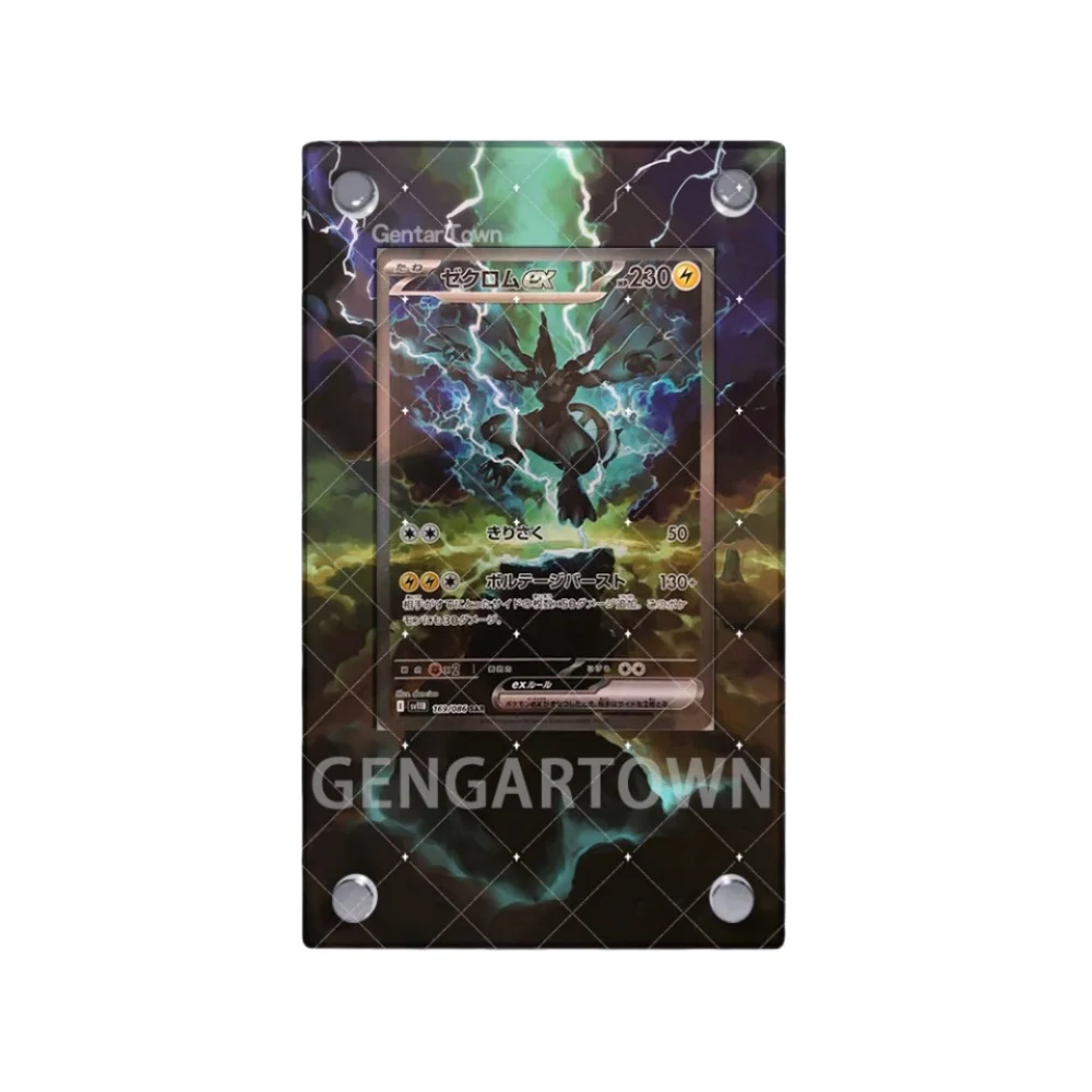 ل أنيمي بوكيمون Ptcg Zekrom Reshiram Zorua Vileplume Tepig Ivysaur الاكريليك بطاقة واقية عرض حالة مهرجان هدية حلية