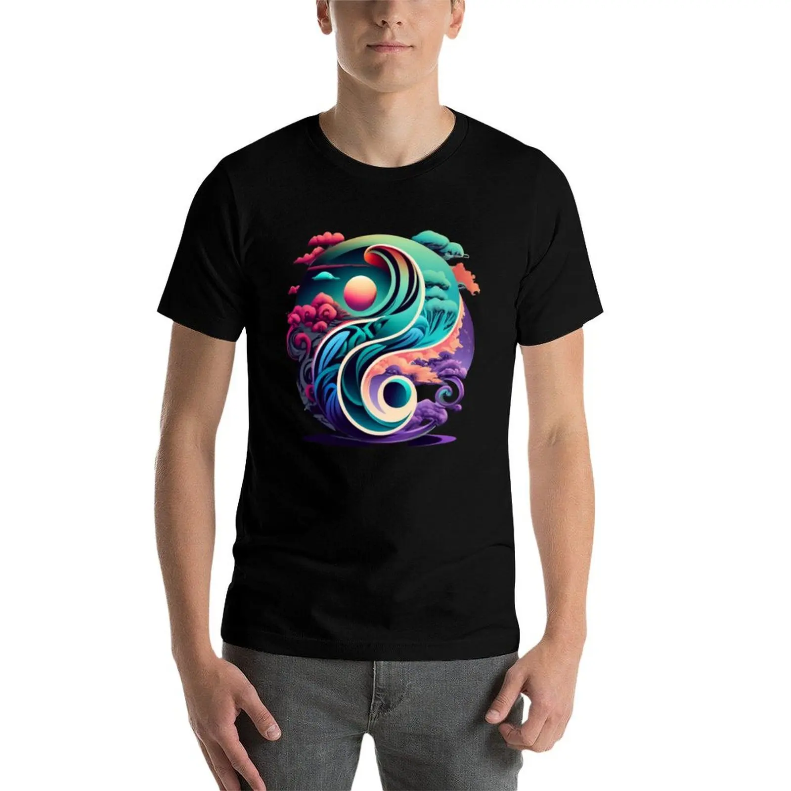 cotton shirt man Qigong Yin t essential shirts t T-Shirt yang