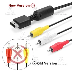 PS 2/PS 3/PS 1 High Quality 1.8M/6ft AV Cable Play station Video Game Console Accessories TV Audio Video Composite Cable Cord