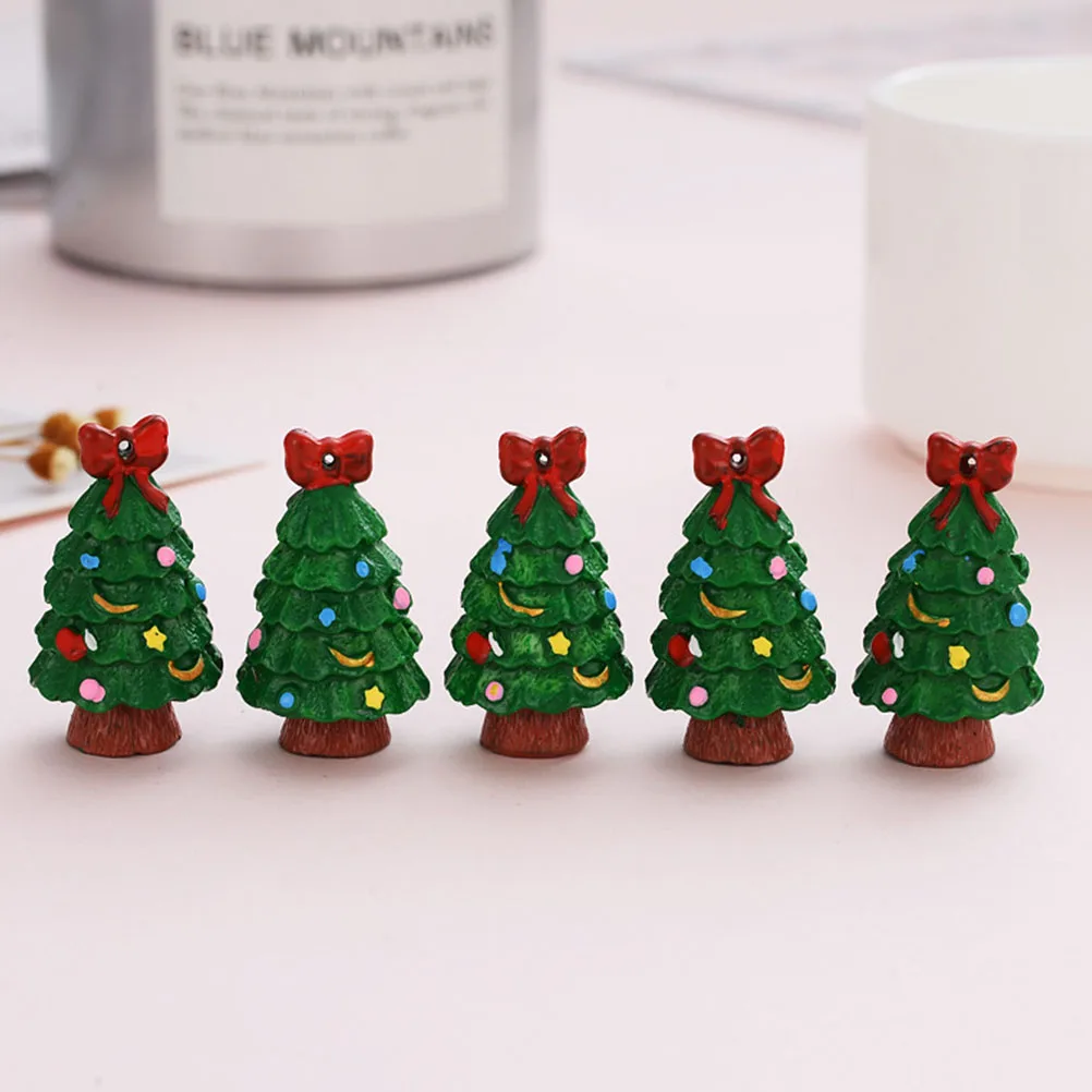 

5 PCS Christmas Tree Accessories Outstanding Keychains Holiday Decorations Miniature Resin