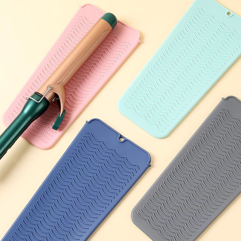 Hot 1Pcs Silicone Heat Resistant Pad Pouch Storage Bag Insulation Mat For Hair Straightener Heat Curling Stick Curler Cover