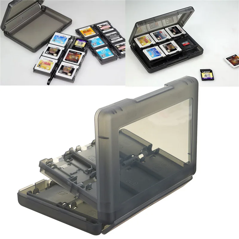 

For New 3DS XL Clear Crystal Case 28-in-1 Game Cartridge Charging Cable Film 4 IN 1