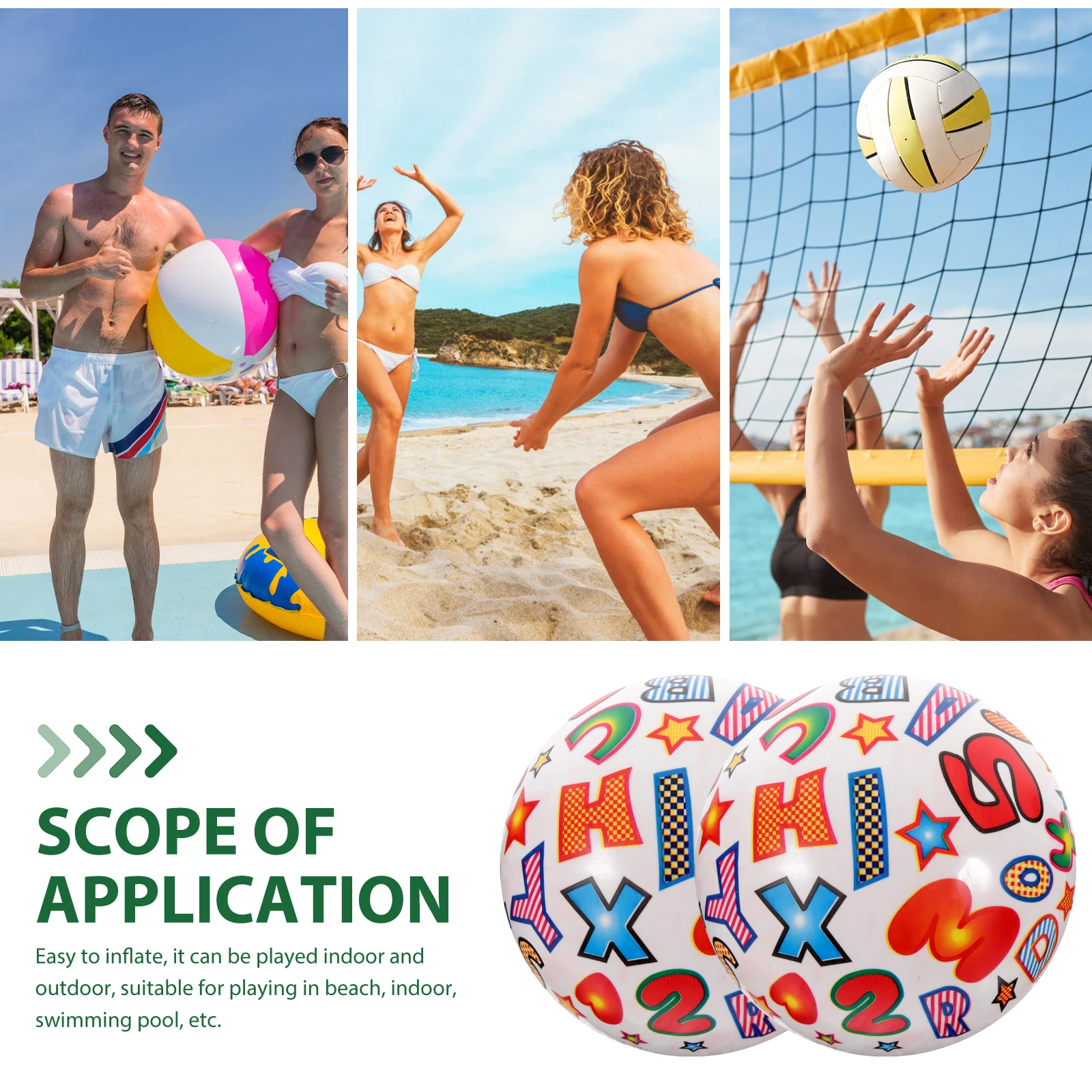 

2 Pcs Inflatable Letter Ball Child Swimming Pool Pvc Birthday Beach Balls