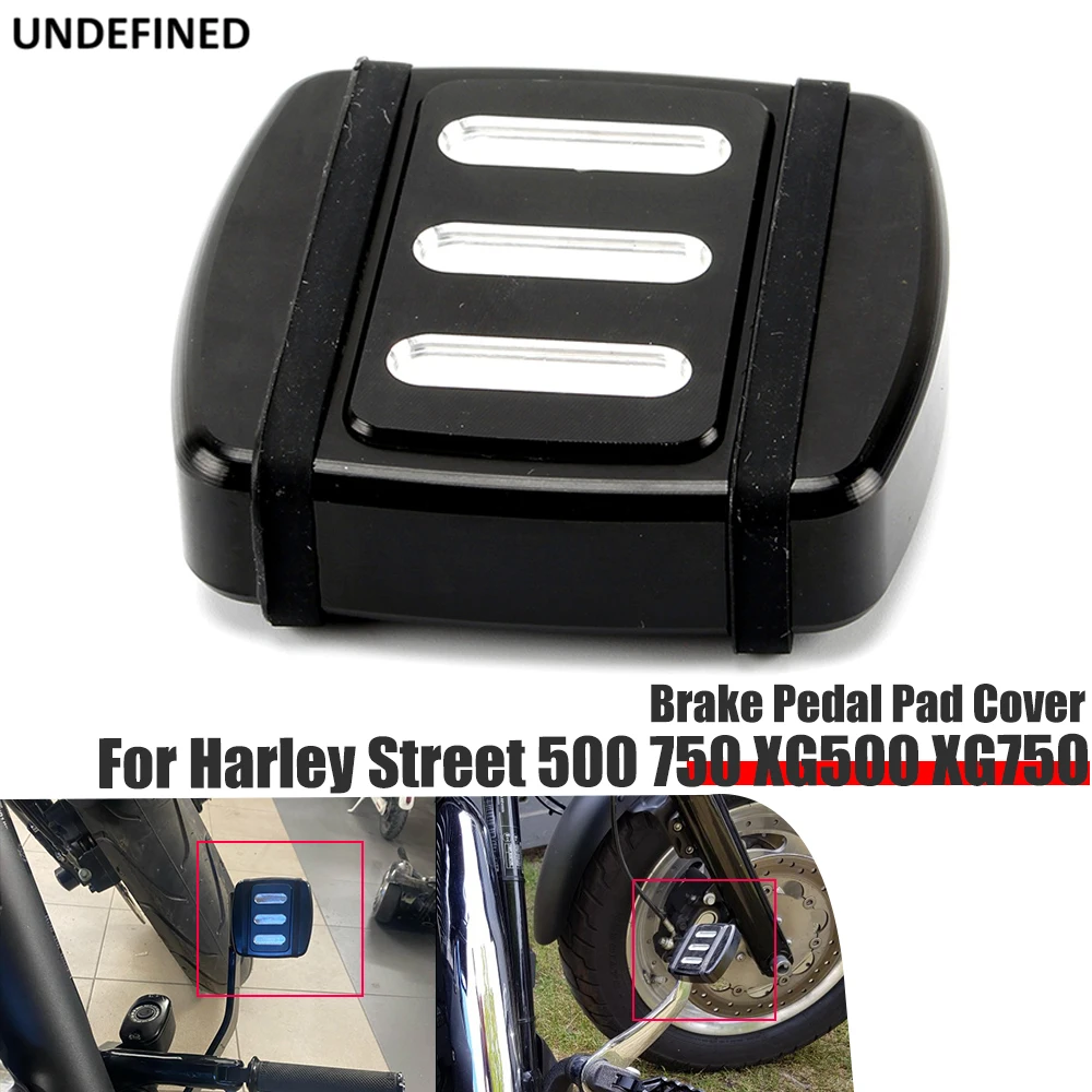 

Motorcycle Brake Pedal Pad Cover Black Foot Pegs Footrest for Harley Street 500 750 XG500 XG750 2015-later Dyna Softail Fat Boy