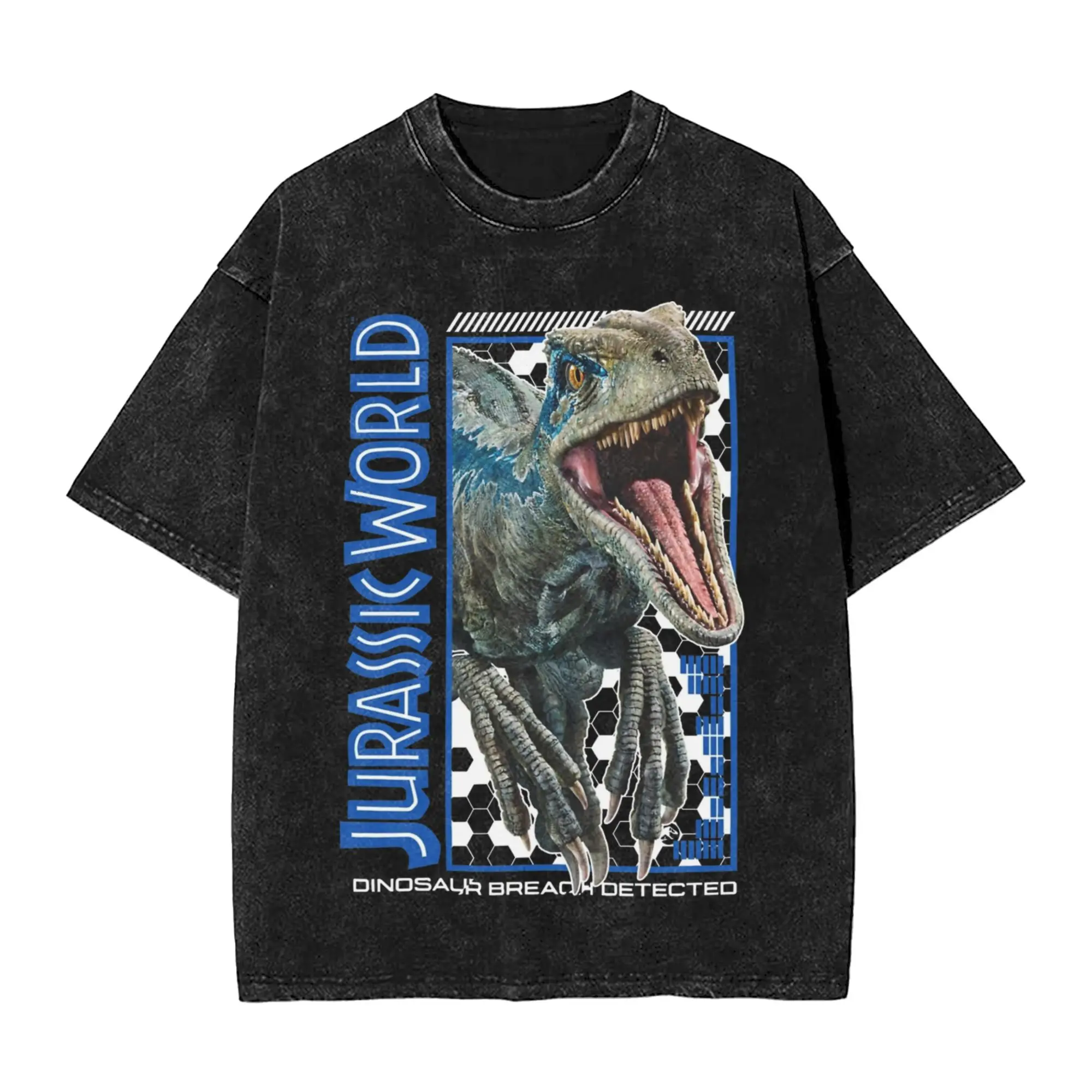 

Couple T-Shirt Jurassic World Washed T-Shirts Hippie 2025 Blue Portrait Summer Tees Y2K Classic Cotton Clothes Birthday Gift
