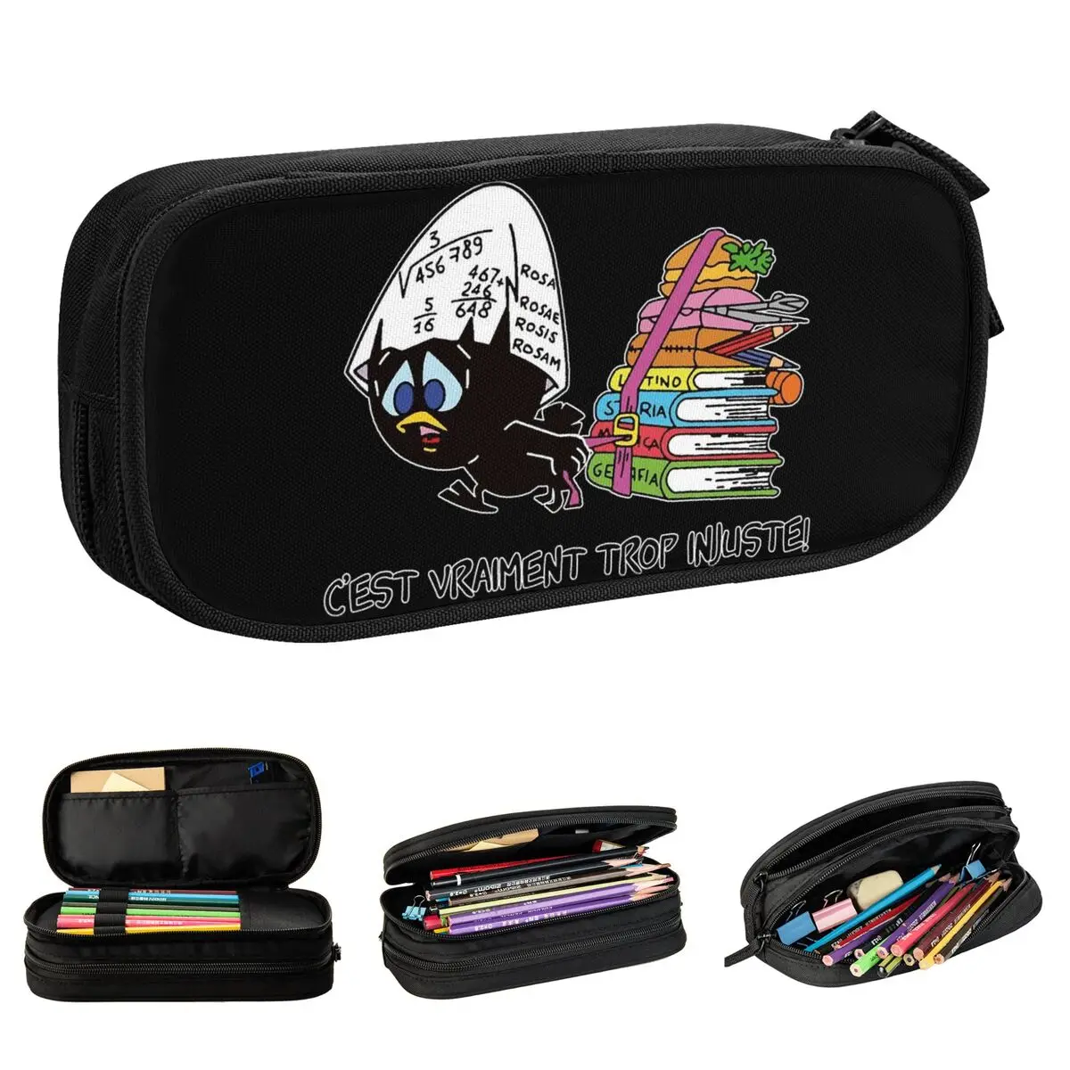 

New Calimero C'est Vraiment Trop Injuste Pencil Case Pencil Pouch Pen for Student Large Storage Bag School Supplies Cosmetic