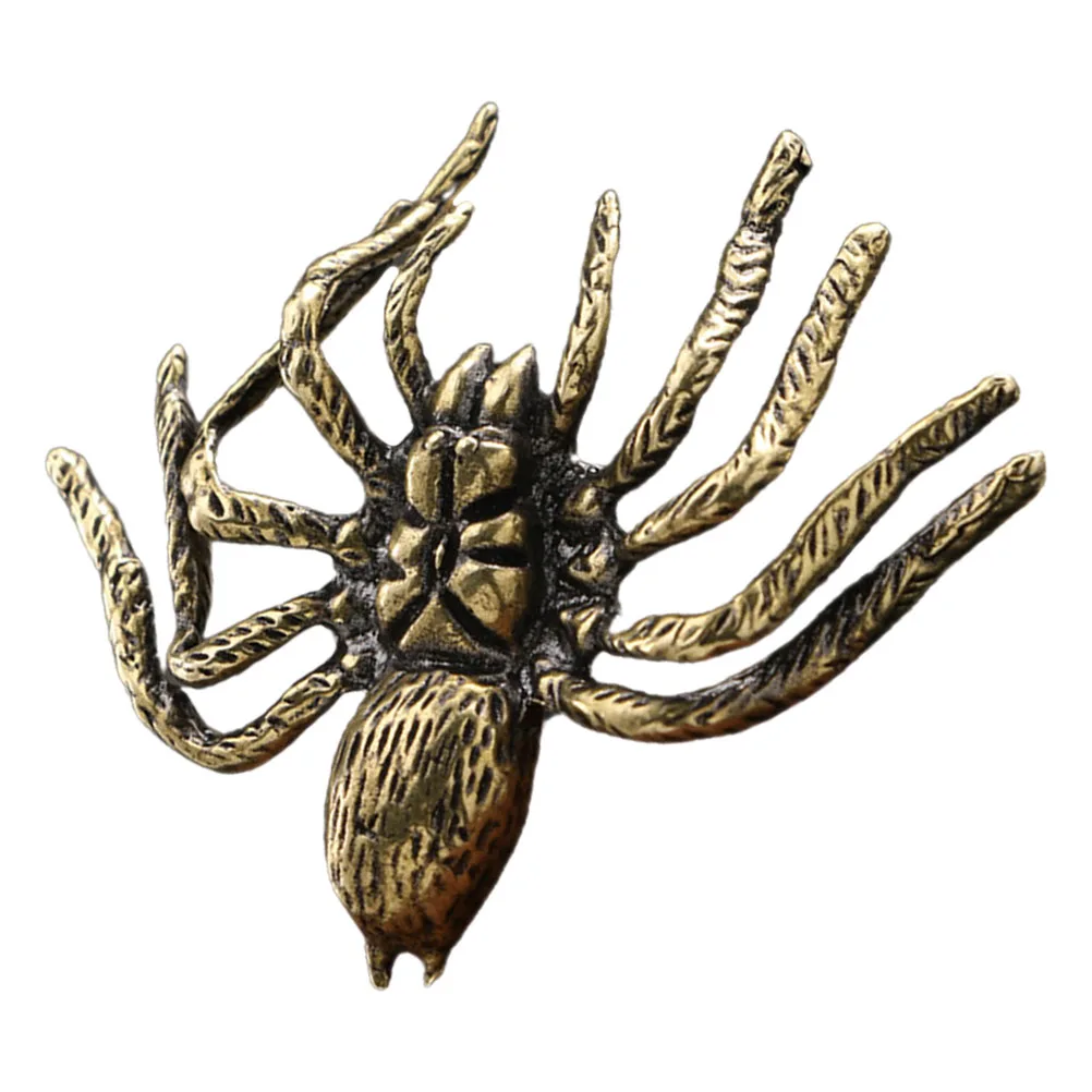 

Brass Spider Decor Desktop Ornament Golden Statue Figurine Home Office Tabletop Crafts Mini Model Spider Crafts