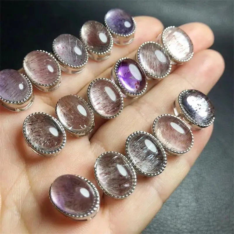 S925 Natural Super Seven Quartz Box DIY Pendant Jewelry For Women Man Healing Crystal Beads Energy Stone Reiki Gemstone 1PCS