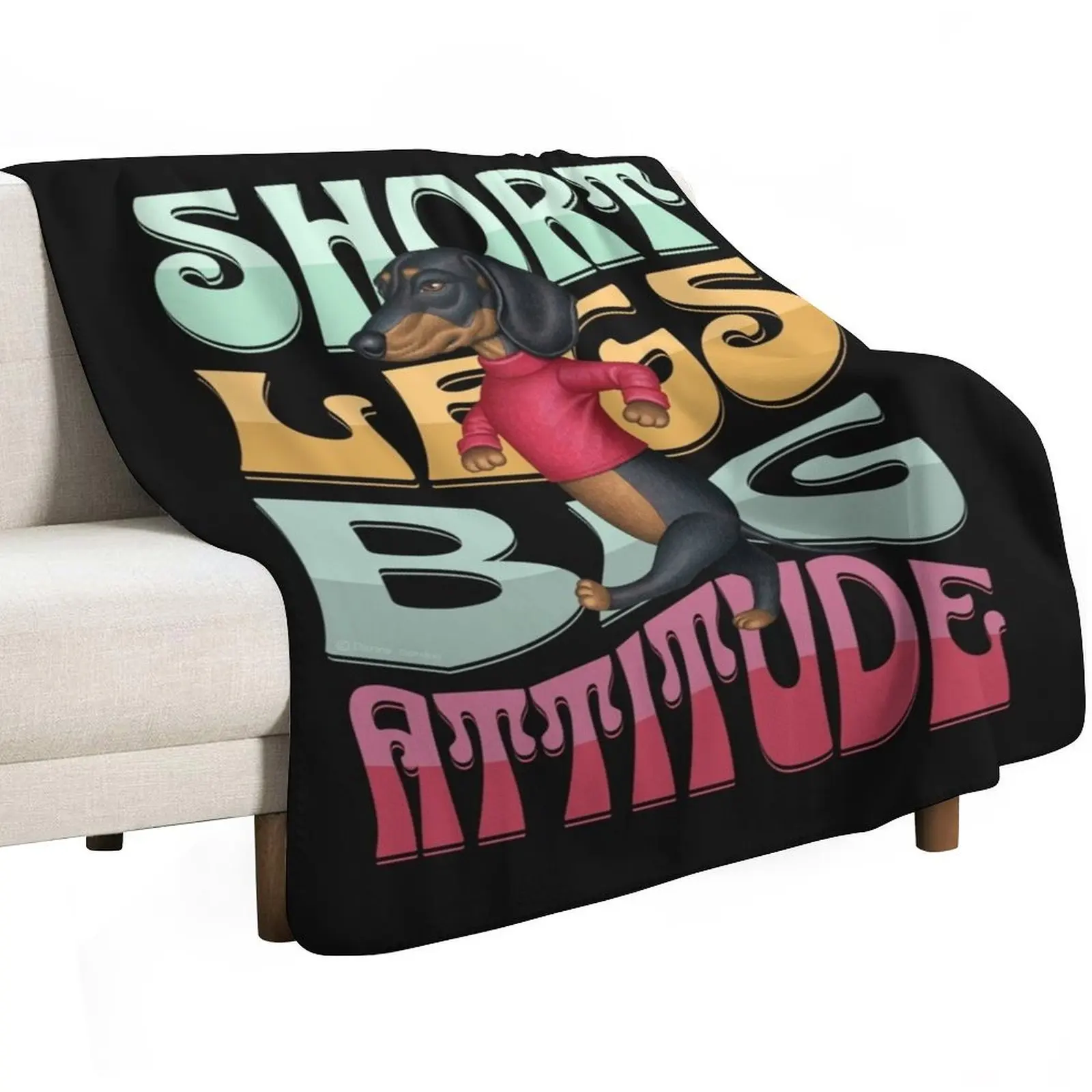 Dachshund Short Legs Big Attitude Throw Blanket Blankets For Bed Comforter manga Plush Loose Picnic Blankets